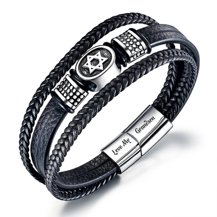 To My Grandson "Love My Grandson" Hexagram Bracelet