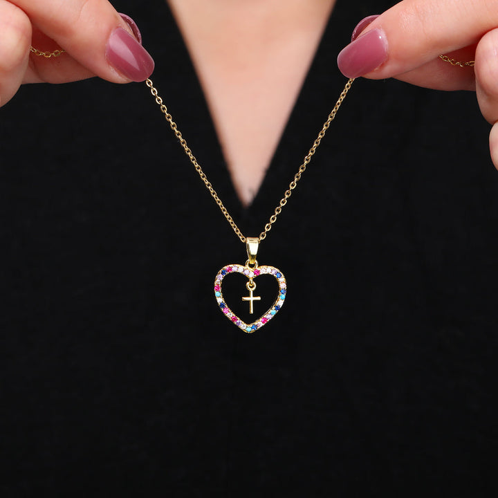 To My Daughter "FOREVER & ALWAYS" Cross Heart Necklace