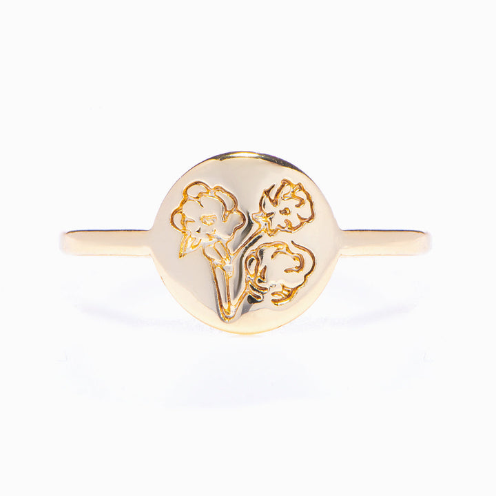 To My Daughter "You are like a flower in my life" Flower Ring