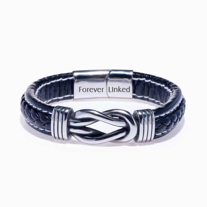 To Our Grandson "Forever Linked Together" Leather Braided Bracelet