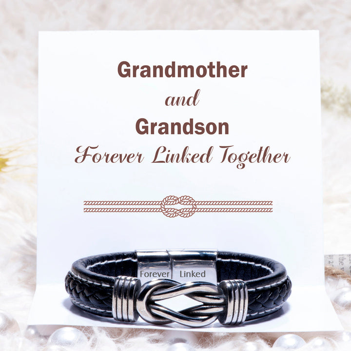 "Forever Linked Together" Leather Braided Bracelet