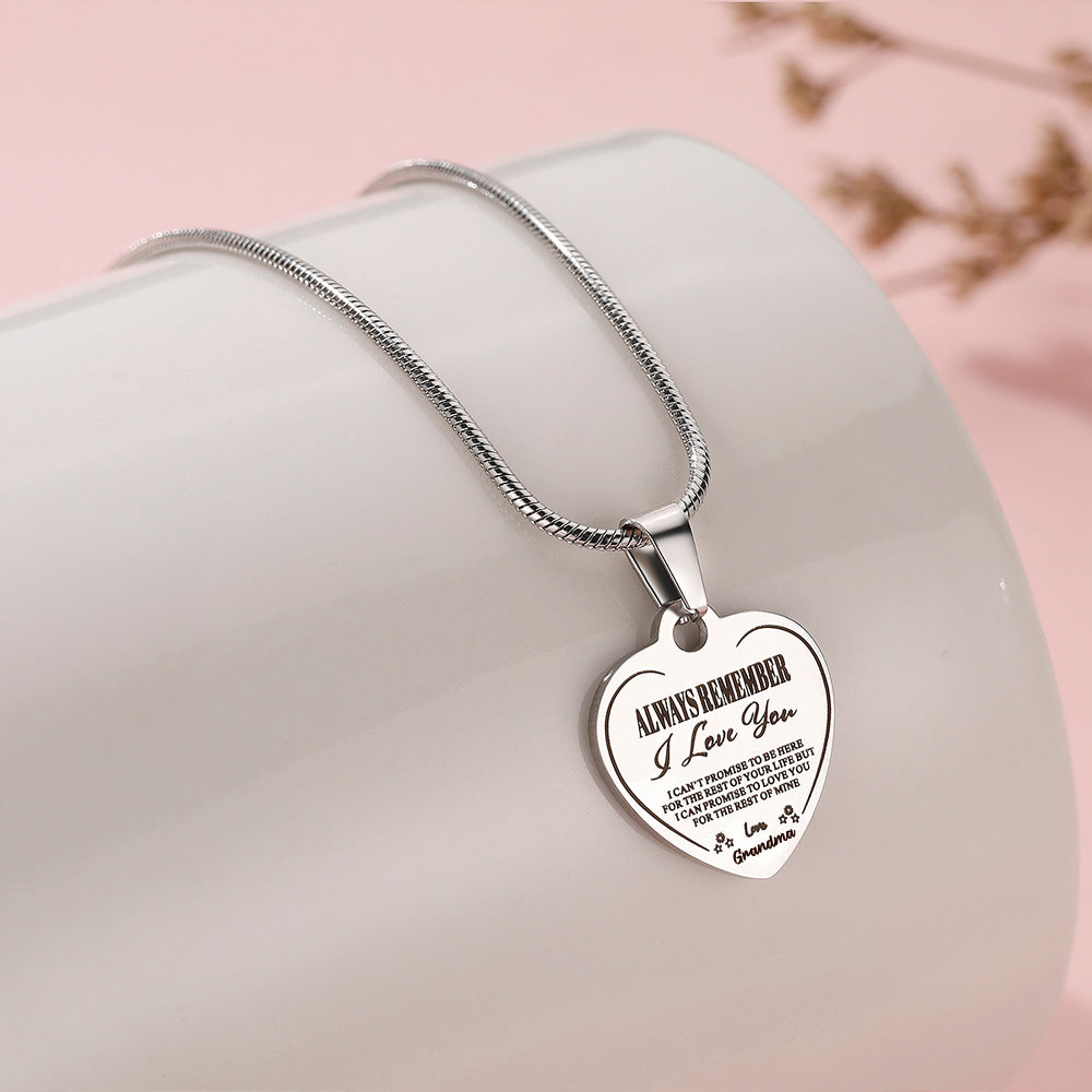 To My Granddaughter "Forever Love" Heart Necklace