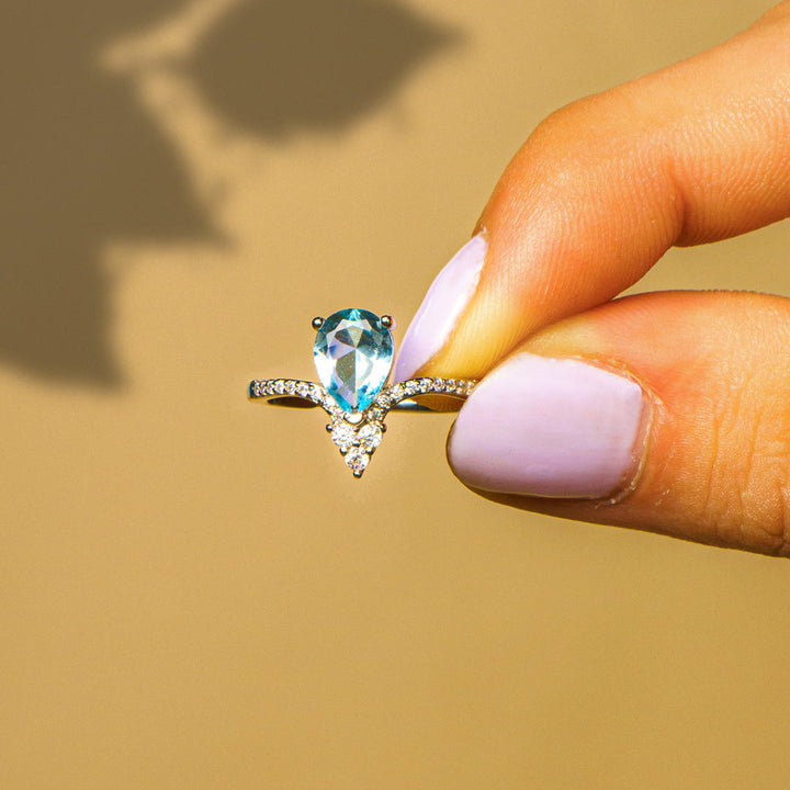 "Brighten your path" Aquamarine Ring