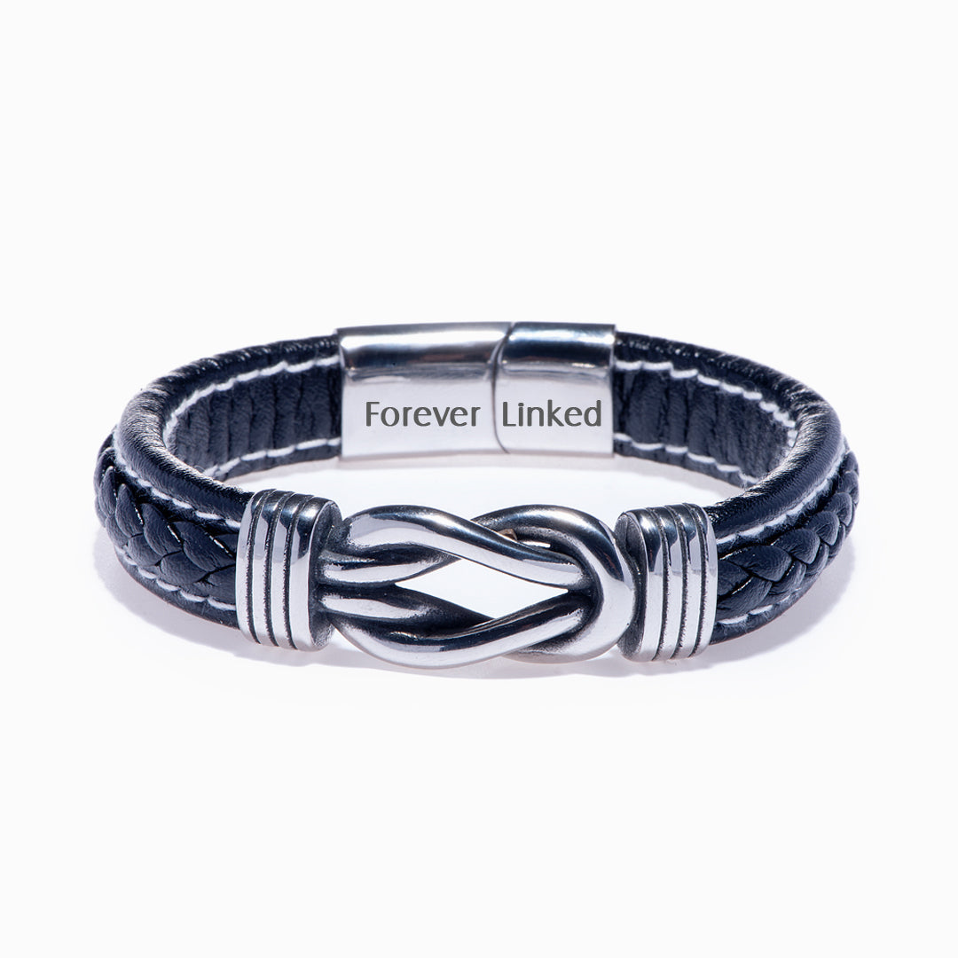 To My Son "A Powerful Bond" Leather Braided Bracelet