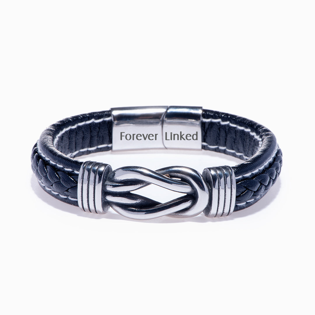 To My Son "A link that can never be undone" Leather Braided Bracelet