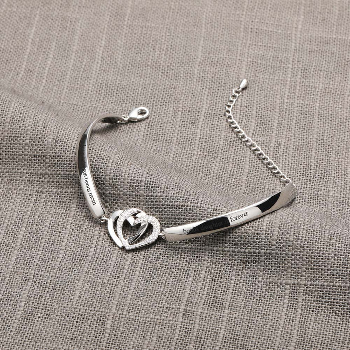 To My Daughter-in-law Double Heart Bracelet - You give my son a chance to have his own home and future family.