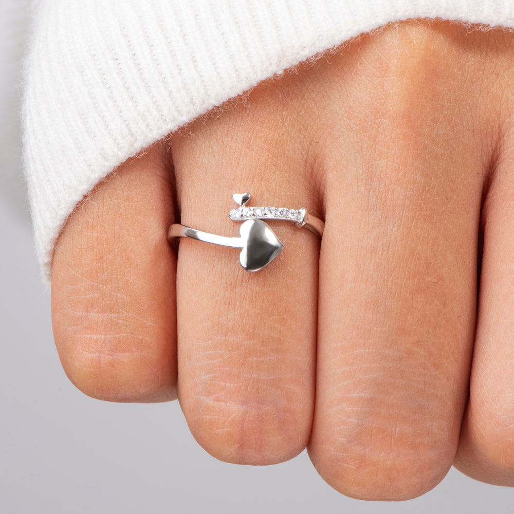 To My Daughter "The love between a mother and daughter is forever." Double Heart Ring