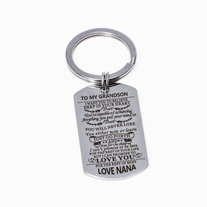 To My Grandson "Forever Love" Key Ring