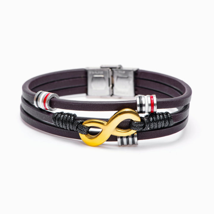 To My Grandson "Infinite Love" Leather Bracelet