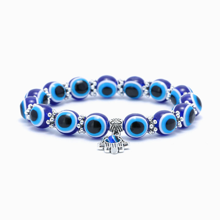 Eye Bracelet with resin material and plated finish, symbolizing protection and support for a son's dreams.