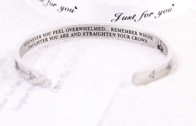 [Multiple Family Members] "WHENEVER YOU FEEL OVERWHELMED... REMEMBER WHOSE... YOU ARE AND STRAIGHTEN YOUR CROWN" BRACELET AND MEN'S BRACELETS - SARAH'S WHISPER