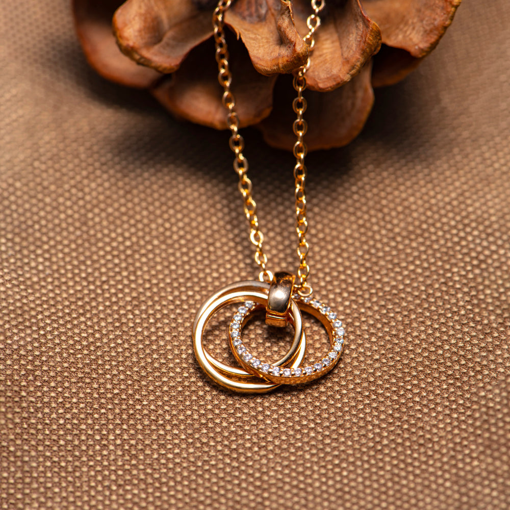 To My Granddaughter "You will never outgrow our hearts" Triple Ring Necklace