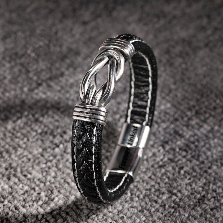 To My Son "A Powerful Bond" Leather Braided Bracelet