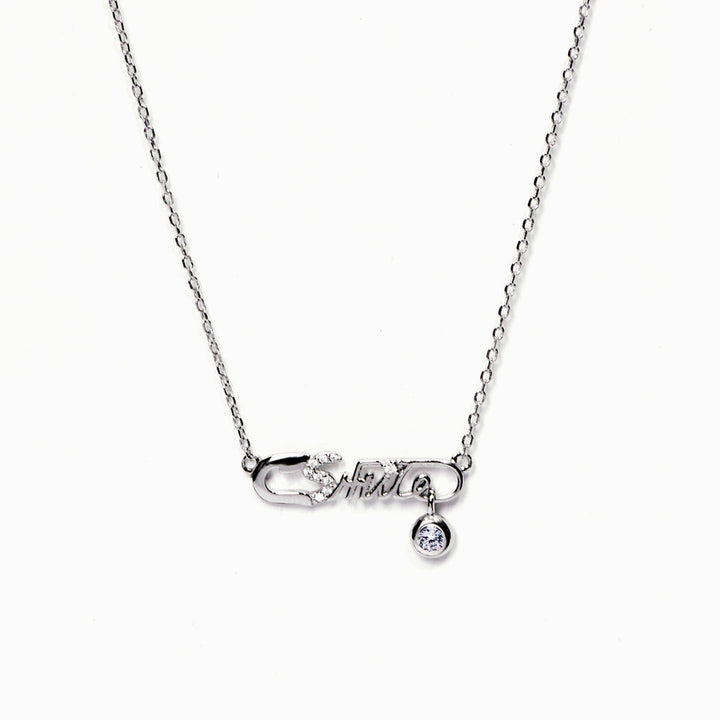 To My Daughter "Fasten your attention to your dreams and work hard." Safety Pin Necklace