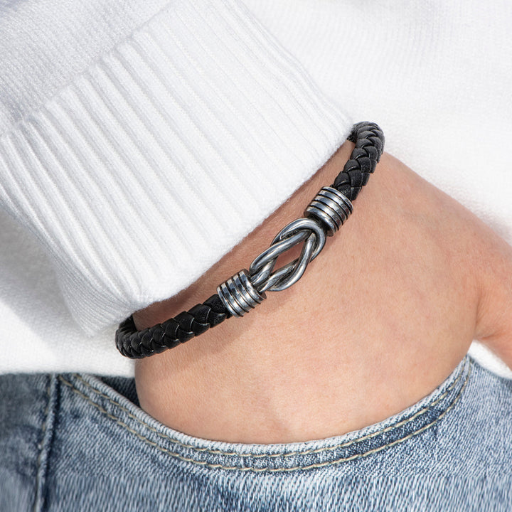 To My Grandson "Love you every single day" Leather Braided Bracelet