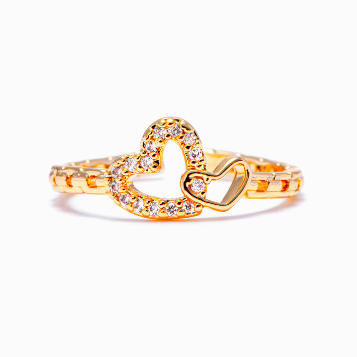 To My Granddaughter "Forever Love" Double Heart Ring