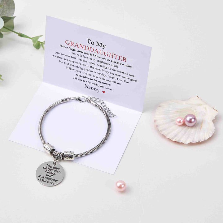 To My GRANDDAUGHTER "The love between a Nanny and Granddaughter is forever" Bracelet - SARAH'S WHISPER