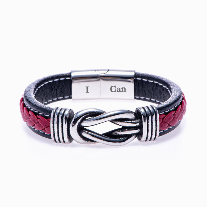 To My Grandson "Grandmother and Grandson forever linked together." Leather Braided Bracelet