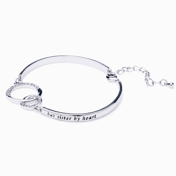 To My Best Friend "Not Sisters By Blood But Sisters By Heart" Double Ring Bracelet