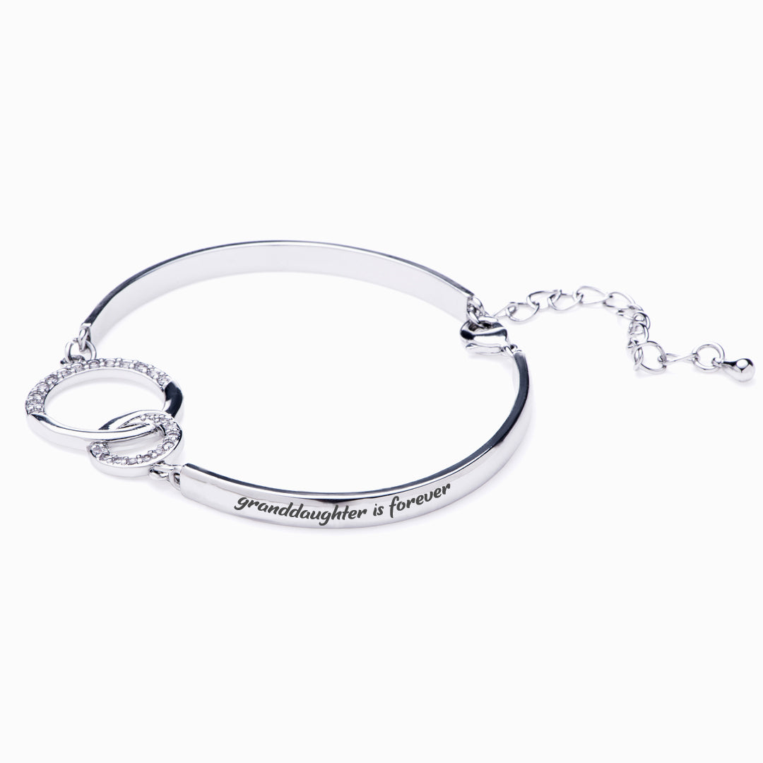 To My Granddaughter "FOREVER LINKED TOGETHER" Double Ring Bracelet