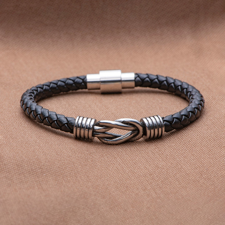 To My Grandson "Love you every single day" Leather Braided Bracelet