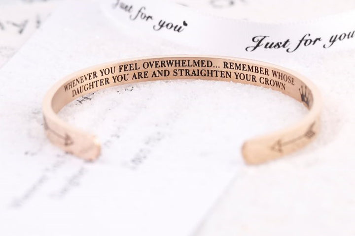 [Multiple Family Members] "WHENEVER YOU FEEL OVERWHELMED... REMEMBER WHOSE... YOU ARE AND STRAIGHTEN YOUR CROWN" BRACELET AND MEN'S BRACELETS - SARAH'S WHISPER