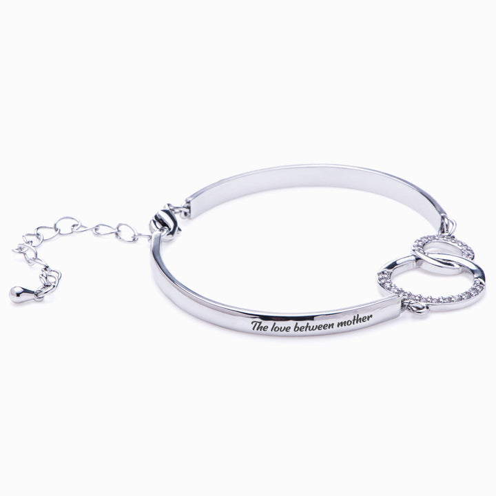 To My Daughter "Mother and Daughter Forever Linked Together" Double Ring Bracelet