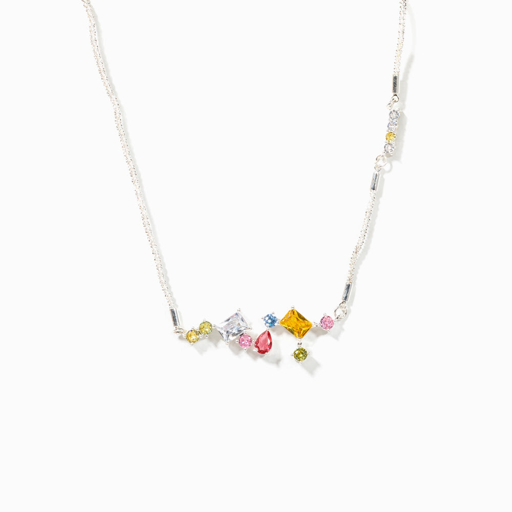  Gem stone necklace with a heartfelt message for granddaughter, packaged in gift box.