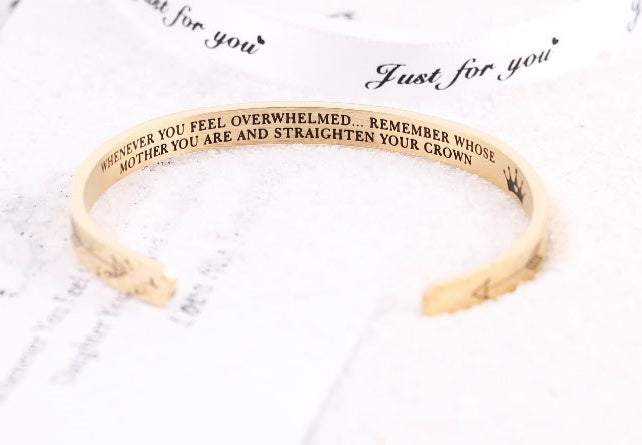 [Multiple Family Members] "WHENEVER YOU FEEL OVERWHELMED... REMEMBER WHOSE... YOU ARE AND STRAIGHTEN YOUR CROWN" BRACELET AND MEN'S BRACELETS - SARAH'S WHISPER