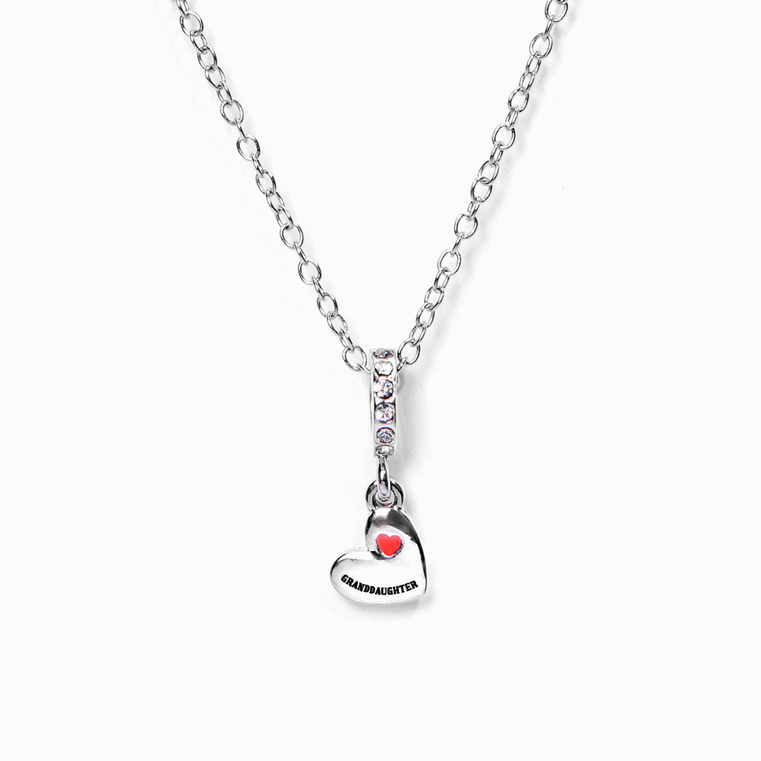 To My Granddaughter "you will always be in my heart" Heart Necklace