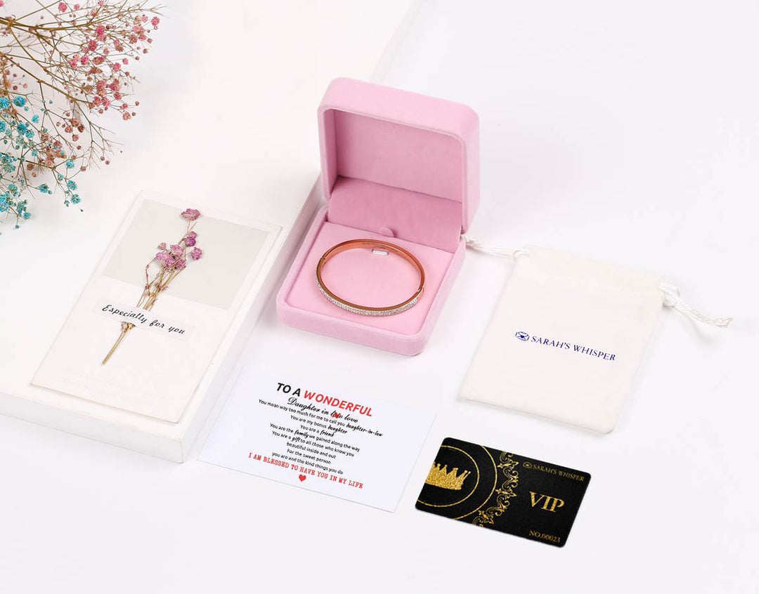 To My Daughter-in-law "Marriage made you family, love made you my daughter" Bracelet [💞 Bracelet +💌 Gift Card + 🎁 Gift Box + 💐 Gift Bouquet] - SARAH'S WHISPER