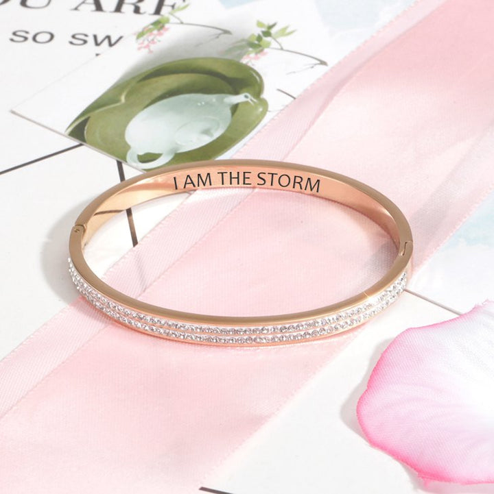 TO MY DAUGHTER "I AM THE STORM" Full Diamond Bracelet - SARAH'S WHISPER