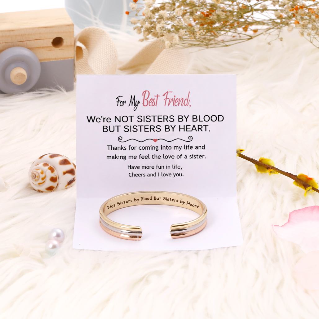 For My Best Friend "Not Sisters by Blood But Sisters by Heart" Bracelet - SARAH'S WHISPER