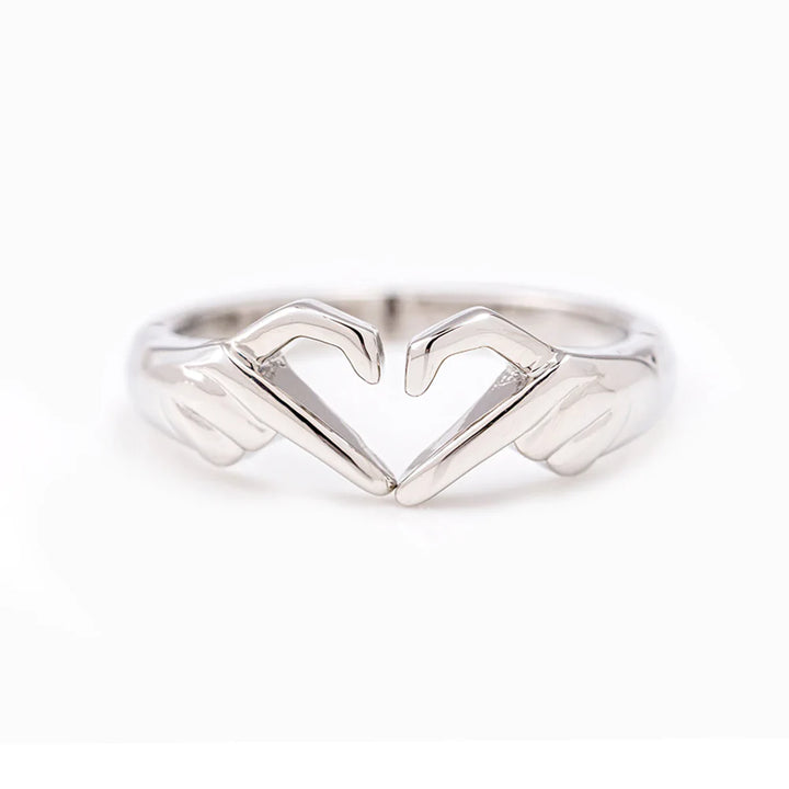 Heart Gesture Hand Ring with Heart Design