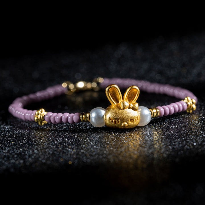 Bunny Luck Bracelet with Heartfelt Card, Gift Box, and Bag, Symbolizing Hope and Luck for the New Year