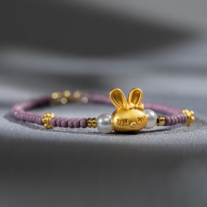 Bunny Luck Bracelet with New Year Greeting Card, Gift Box, and Bag, Symbolizing Good Luck for 2023