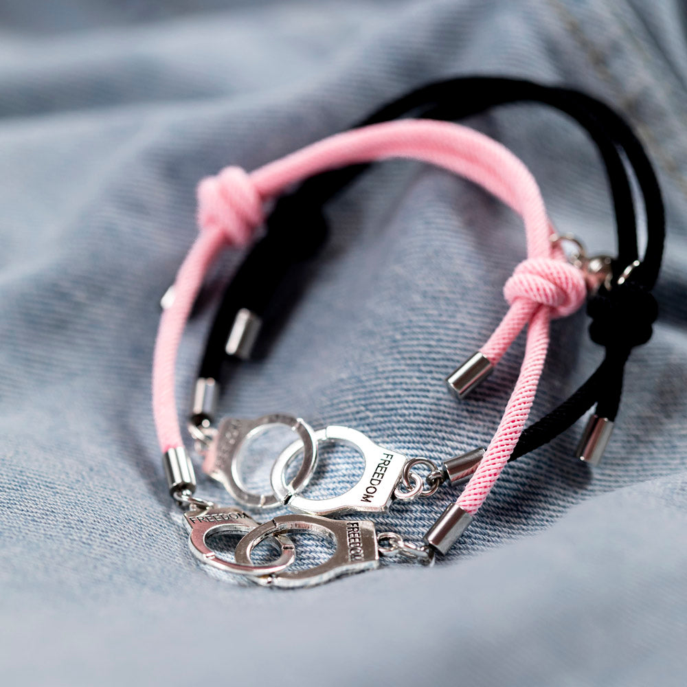 "We have been destined to meet since the beginning of time." Couple Handcuff Bracelet