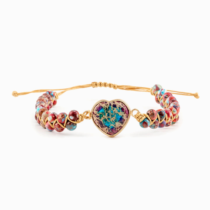  Heart-shaped beaded bracelet with sentimental message for granddaughter, packaged in gift box