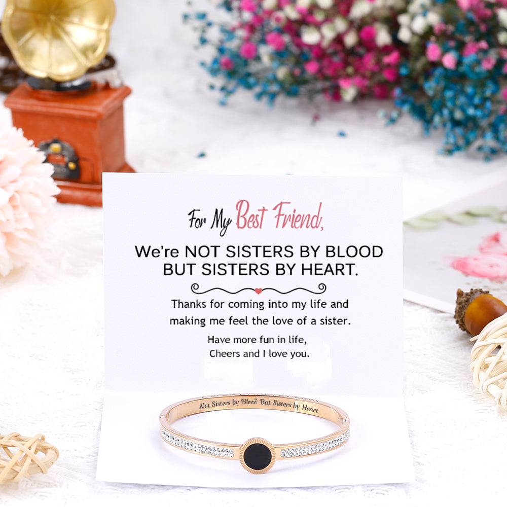 For My Best Friend "Not Sisters by Blood But Sisters by Heart" Lucky Beads Bracelet [💞 Bracelet +💌 Gift Card + 🎁 Gift Box + 💐 Gift Bouquet] - SARAH'S WHISPER