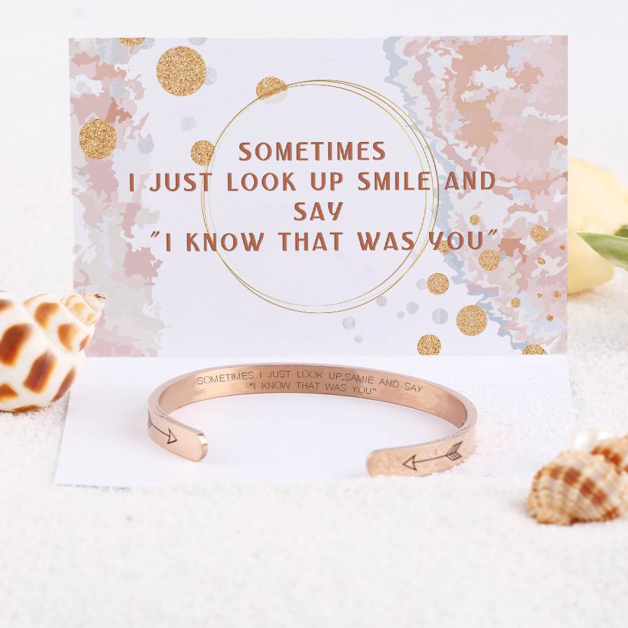 "SOMETIMES I JUST LOOK UP SMILE AND SAY "I KNOW THAT WAS YOU" Bracelet - SARAH'S WHISPER