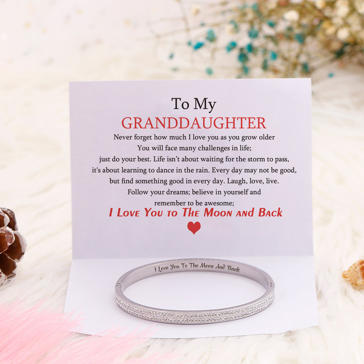 To My granddaughter “I Love You to The Moon and Back” BRACELET [💞 BRACELET +💌 GIFT CARD + 🎁 GIFT BOX + 💐 GIFT BOUQUET] - SARAH'S WHISPER