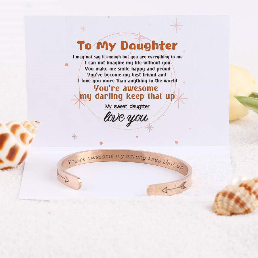 To My Daughter "You're awesome my darling keep that up" Bracelet - SARAH'S WHISPER