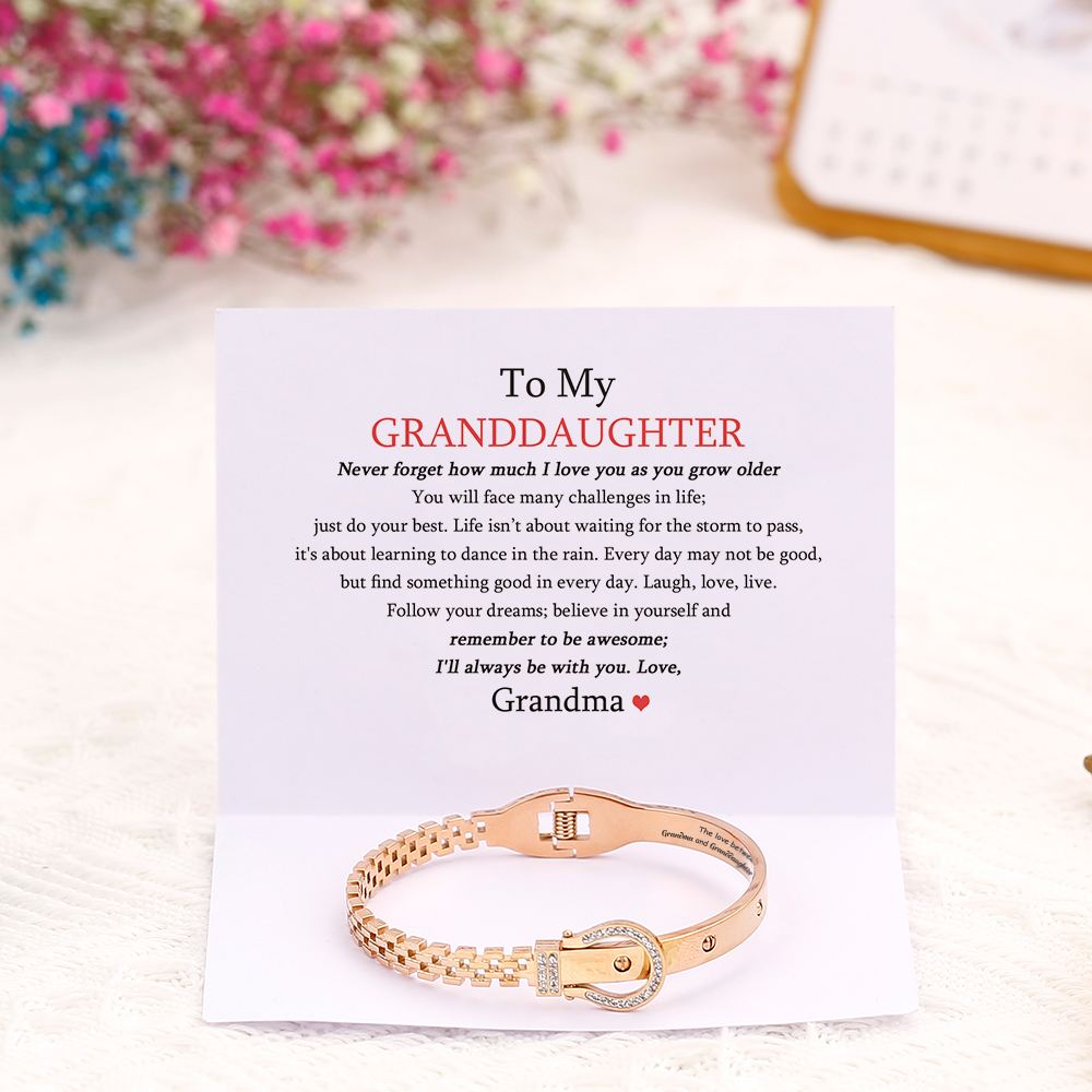 [Optional Address] To My GRANDDAUGHTER "The love between a [Grandma] and Granddaughter is forever" Belt Bracelet [💞 Bracelet +💌 Gift Card + 🎁 Gift Box + 💐 Gift Bouquet] - SARAH'S WHISPER