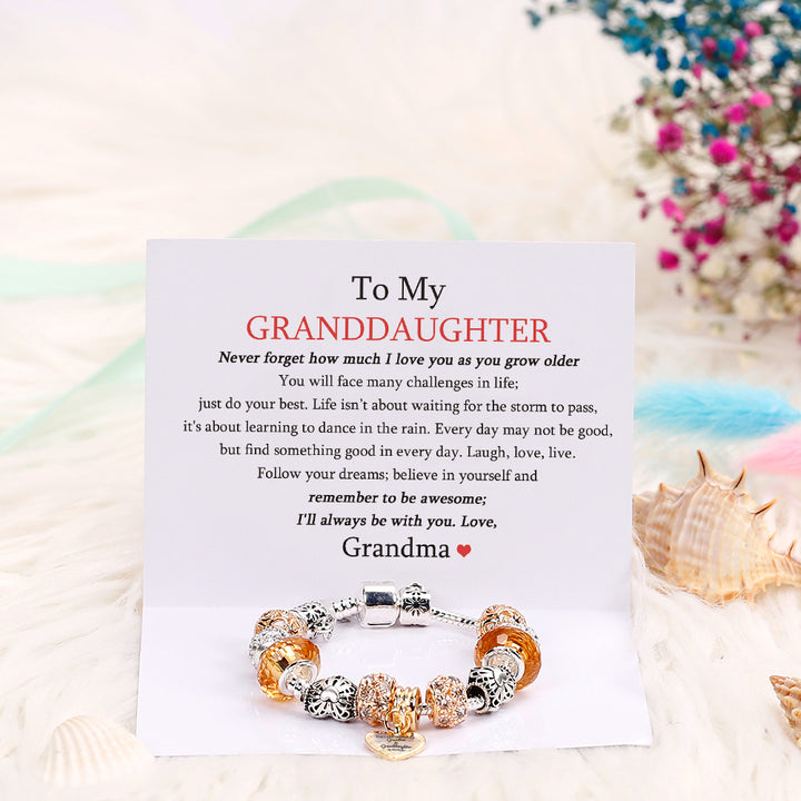 [Custom Name] To My GRANDDAUGHTER "The love between a [grandma] and granddaughter is forever" BRACELET [💞 BRACELET +💌 GIFT CARD + 🎁 GIFT BAG+ 💐 GIFT BOUQUET] - SARAH'S WHISPER