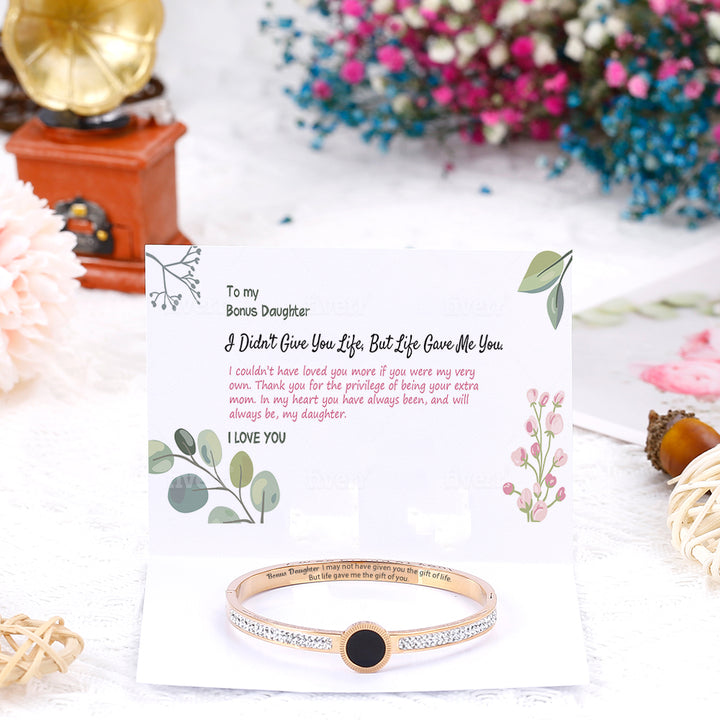 To my Bonus Daughter "BONUS DAUGHTER, I MAY NOT HAVE GIVEN YOU THE GIFT OF LIFE. BUT LIFE GAVE ME THE GIFT OF YOU"BRACELET [💞BRACELET +💌 GIFT CARD + 🎁 GIFT BAG + 💐 GIFT BOUQUET] - SARAH'S WHISPER