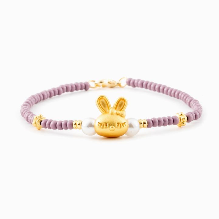 Bunny Luck Bracelet with Heartfelt Card, Gift Box, and Bag, Symbolizing Hope and Luck for the New Year