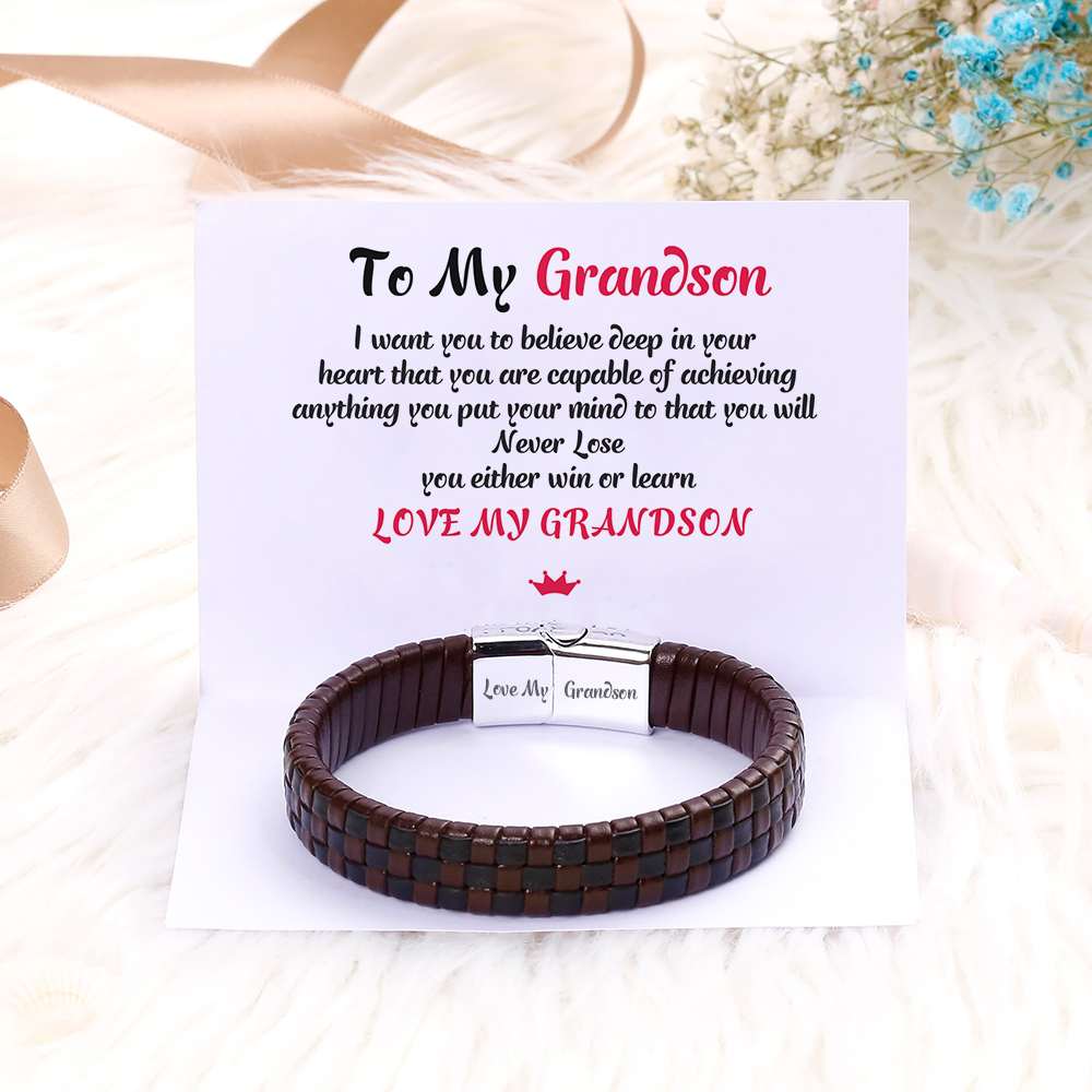 To My Grandson "Love My Grandson" Bracelet - SARAH'S WHISPER