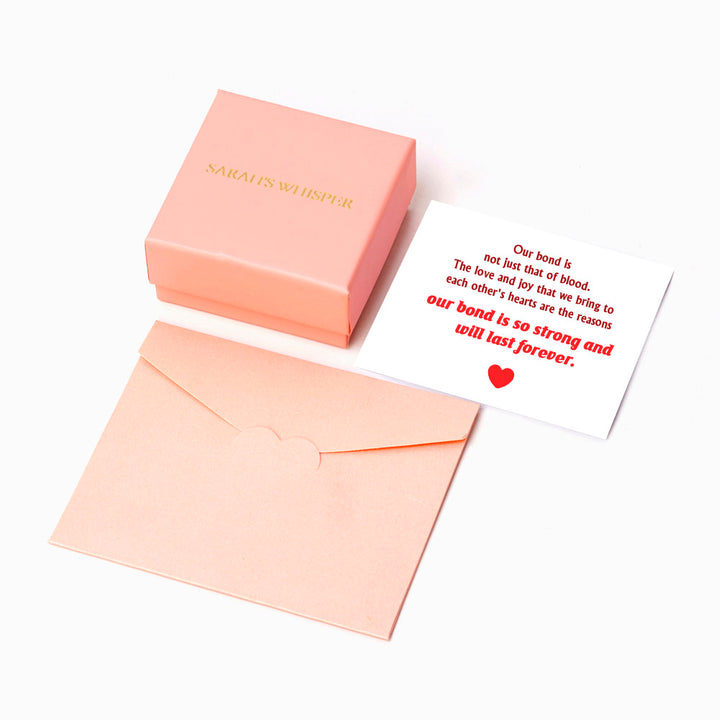 Dainty heart bracelet with an inspirational message card in a gift box.