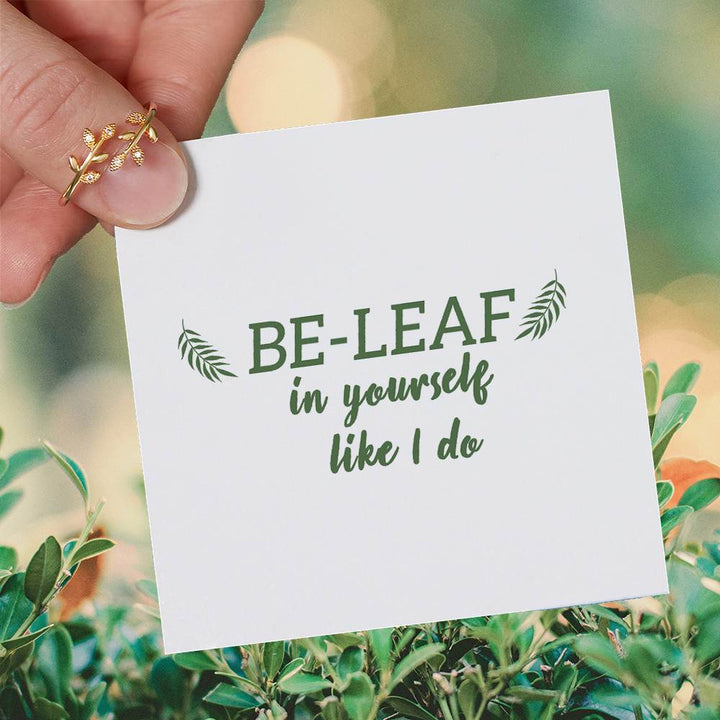 "BE-LEAF in yourself like I do" Leaves Ring [🌿 Ring +💌 Gift Card + 🎁 Gift Bag + 💐 Gift Bouquet] - SARAH'S WHISPER