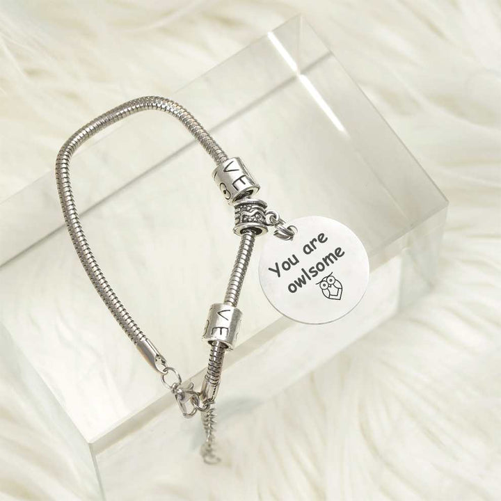 "You are awesome""You are owlsome" Bracelet - SARAH'S WHISPER